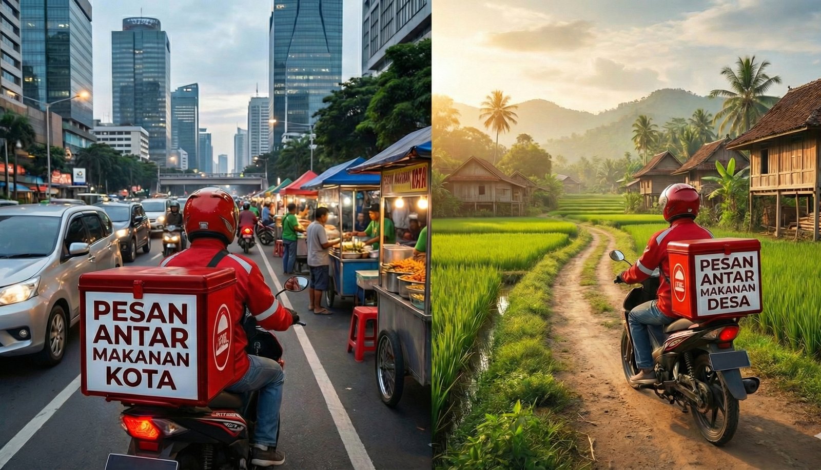 Pesan antar makanan kota Dan desa